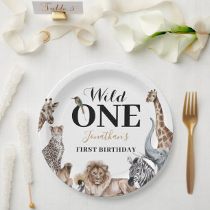 Wild One Safari First Birthday Party Papieren Bordje