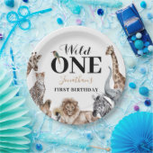 Wild One Safari First Birthday Party Papieren Bordje (Feest)