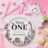 Wild One Safari First Birthday Party Papieren Bordje (Feest)