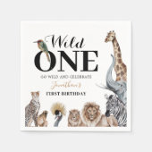Wild One Safari First Birthday Party Servet (Voorkant)