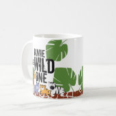 WILD ONE Safari First Birthday Personalized Koffiemok (Voorkant links)