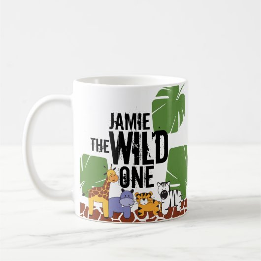 WILD ONE Safari First Birthday Personalized Koffiemok (Links)