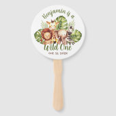 Wild One Safari First Birthday Photo Cute Animals Handwaaier (Voorkant)