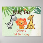 Wild One, Safari First Birthday Poster (Voorkant)