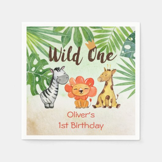 Wild One, Safari First Birthday Servet (Voorkant)