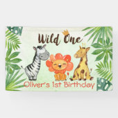 Wild One, Safari First Birthday Spandoek (Horizontaal)