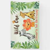 Wild One, Safari First Birthday Spandoek (Verticaal)
