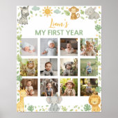 Wild One Safari First Year Photo Milestone Poster (Voorkant)