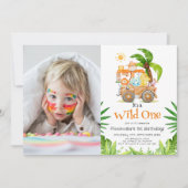 Wild One Safari Foto Verjaardag Kaart (Voorkant)