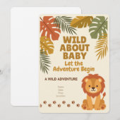 Wild One Safari | Geboorte Uitnodiging (Voorkant / Achterkant)