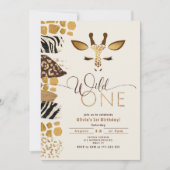 Wild One safari geslacht neutrale giraffe verjaard Kaart (Voorkant)
