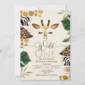 Wild One safari geslacht neutrale giraffe verjaard Kaart (Voorkant)