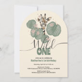 Wild One Safari Giraffe Animal Verjaardagsfeest Kaart (Voorkant)