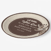 Wild One Safari Giraffe Baby shower Papieren Bordje (Gekanteld)