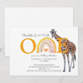 Wild One Safari Giraffe Girl's eerste verjaardag Kaart (Voorkant / Achterkant)