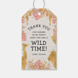 Wild One Safari Girls Birthday Pink Gold Ecru Cadeaulabel