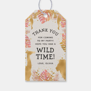 Wild One Safari Girls Birthday Pink Gold Ecru Cadeaulabel