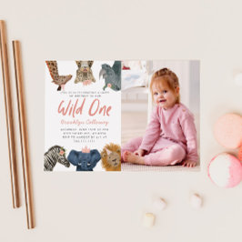 Wild One Safari Girl's eerste foto van de Birthday Kaart