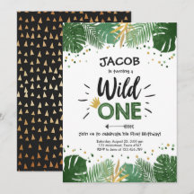 Wild One Safari Gold Boy Animals Birthday Party