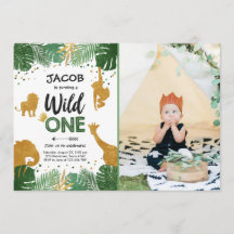 Wild One Safari Gold Boy Animals Birthday Party