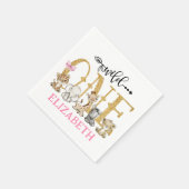 Wild One Safari Gold Glitter First Birthday Servet (Hoek)