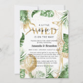 Wild One Safari Green & Gold Baby shower by Mail Kaart (Voorkant)