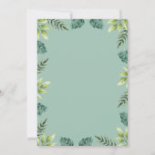 Wild One Safari Greenery Oerwoud 1e verjaardag Kaart (Achterkant)