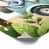 Wild One Safari Jungle 1st Birthday Welcome Sign Poster (Hoek)