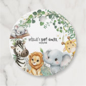 Wild One Safari Jungle Animals Boy Baby Shower  Bedankjes Labels (Voorkant)