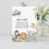 Wild One Safari Jungle Animals Boy Baby Shower En Informatiekaartje (Staand voorkant)