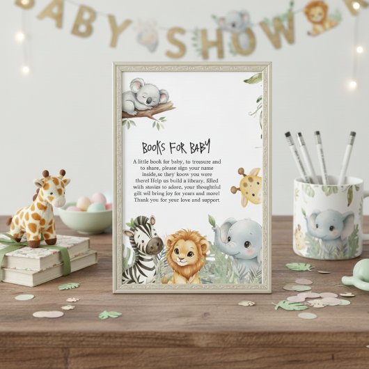 Wild One Safari Jungle Animals Boy Baby Shower En Informatiekaartje