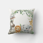 Wild One Safari Jungle Animals Cute Boy Baby Showe Kussen (Achterkant)