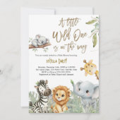 Wild One Safari Jungle cute Animals Baby Shower Kaart (Voorkant)