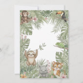 Wild One Safari Jungle cute Animals Baby Shower Kaart (Achterkant)
