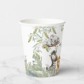 Wild One Safari Jungle Cute Animals Baby Shower Papieren Bekers (Rechts)