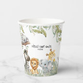 Wild One Safari Jungle Cute Animals Baby Shower Papieren Bekers (Voorkant)