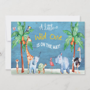 Wild One Safari Jungle Olifant Dieren Baby Kaart