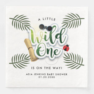 Wild One Safari Jungle Tropische Baby Shower Servet