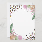 Wild One Safari Leopard 1e Verjaardag uitnodiging (Achterkant)