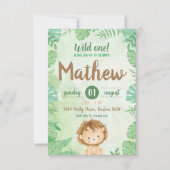 Wild One Safari Lion Invitation (Voorkant)