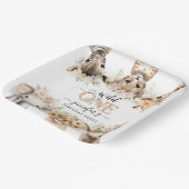 Wild One Safari Meisje 1e Verjaardag Papier Bord (Gebogen)