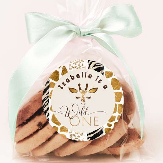 Wild one Safari moderne verjaardagsfeestje Ronde Sticker