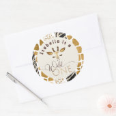 Wild one Safari moderne verjaardagsfeestje Ronde Sticker (Envelop)