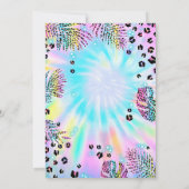 Wild One Safari Neon Rainbow Cheetah Birthday Kaart (Achterkant)