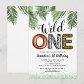 Wild One Safari Oerwoud 1e verjaardag Kaart (Voorkant / Achterkant)