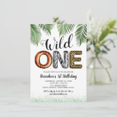 Wild One Safari Oerwoud 1e verjaardag Kaart (Staand voorkant)