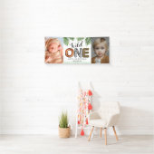 Wild One Safari Oerwoud 1st Birthday Foto Spandoek (Insitu)