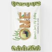 Wild One Safari Oerwoud Animals 1e Verjaardag Foto Spandoek (Verticaal)