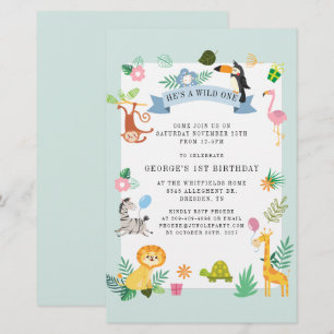 Wild One Safari Oerwoud Animals 1ste verjaardag Briefpapier