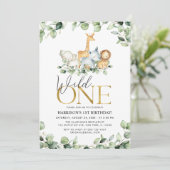 Wild One Safari Oerwoud Animals 1ste verjaardag Kaart (Staand voorkant)
